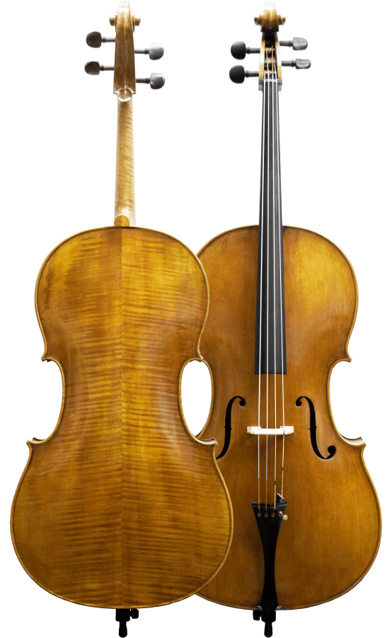 Master Lucienne Maple Leaf Strings Professional Cello with Bag String Power - Violin Store