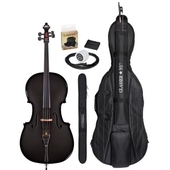 Glasser Carbon Composite Acoustic Electric Cello Outfit with Bow & Case String Power