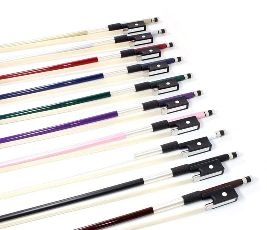 Glasser Cello Bow Fiberglass, colored Stick, white unbleached horsehair String Power - Violin Shop